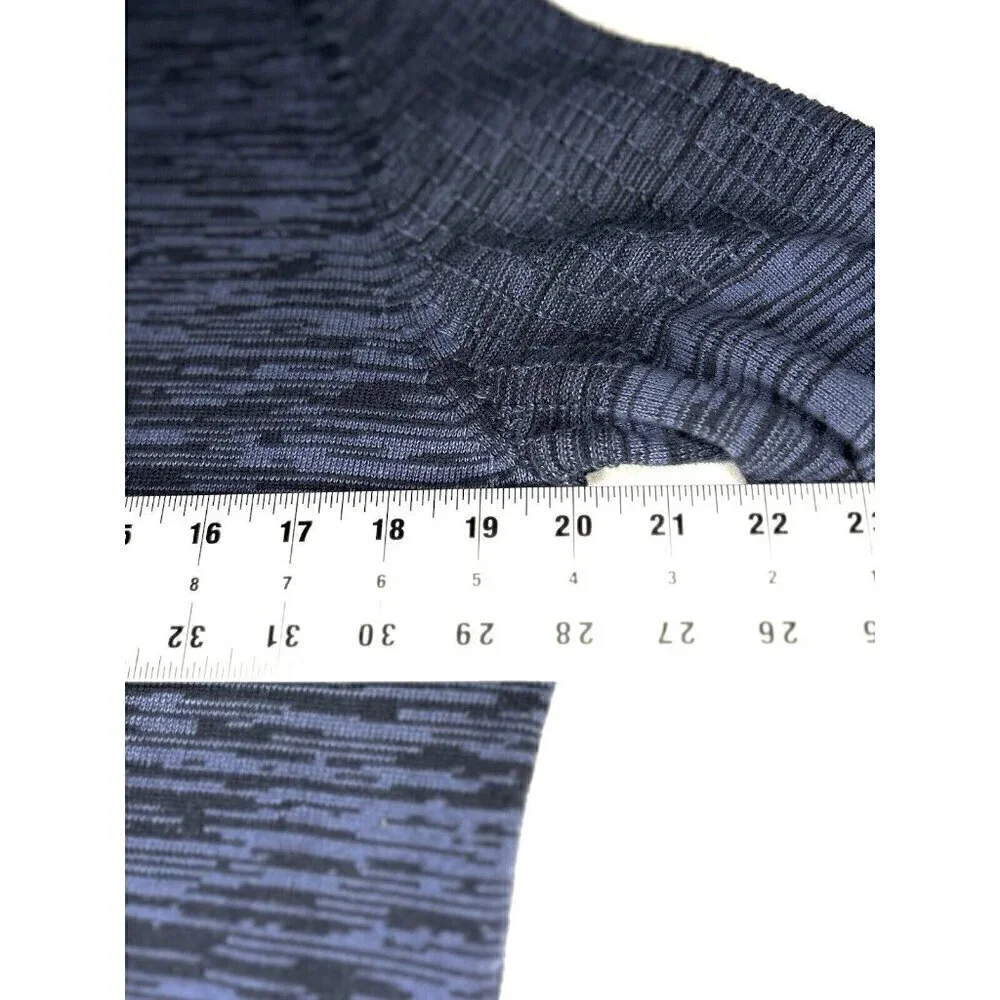 H&M 3D Knit Sweater Men's M Navy Blue 100% Cotton Geometric Moto Design Normcore